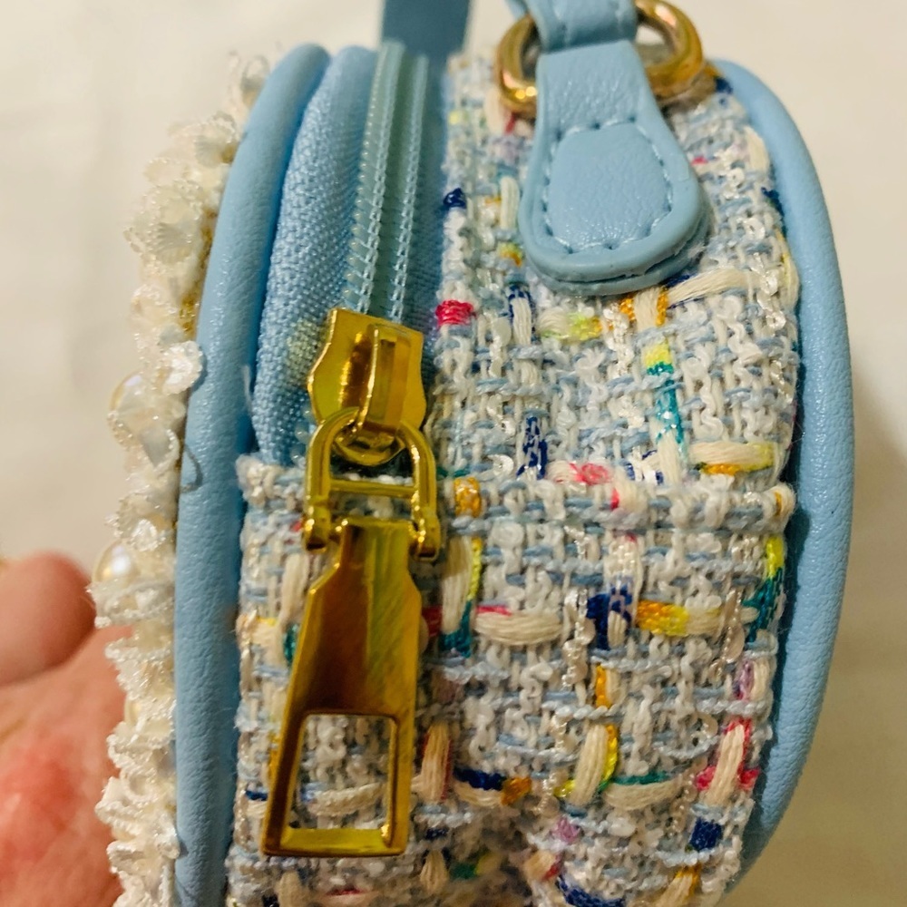 Girls, mini Crossbody PU Leather and Tweed design. - Picture 6 of 9